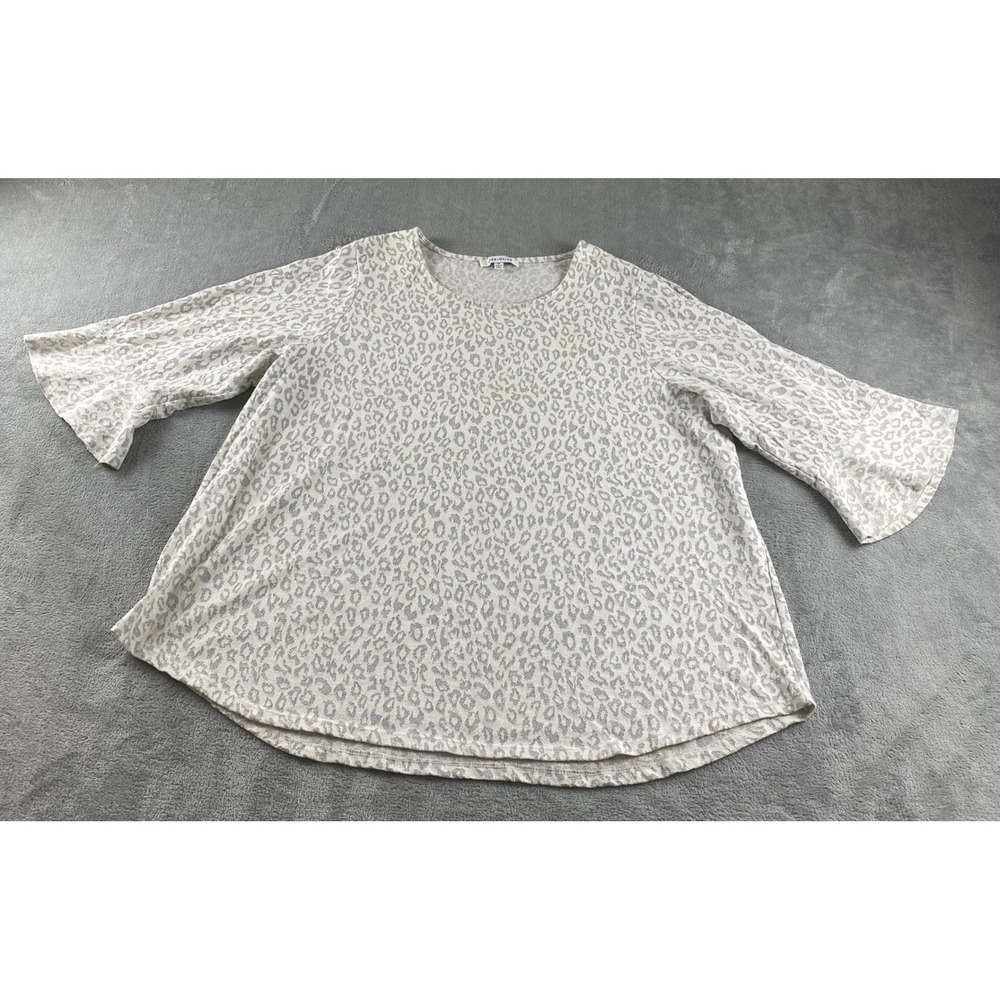 Rose‎ Olive Women's 2X Leopard Print Long Sleeve Tunic Top Shirt